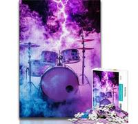 1000 Piece Jigsaw Puzzles for Teenagers Gifts Lightning Drum Set Jigsaw,Educational Games Home Decoration Suitable for Desktop Decoration (size 75x50cm)