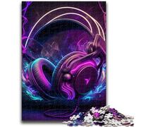 1000 Piece Jigsaw Puzzles for Teenagers Gifts Live Music Neon Stress Reliever Difficult Challenge Enhance Love between Couples 26x38cm