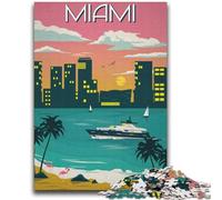 1000 Piece Jigsaw Puzzles for Teenagers Gifts Miami Florida Travel Art Educational Family Game Wall Decoration Unique Birthday And Xmas Gifts (size 38x52cm)