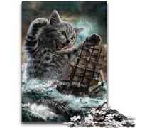 1000 Piece Jigsaw Puzzles for Teenagers Gifts Monster Titan Cat Kraken Toys Educational Games Stress Relieving Suitable for Desktop Decoration 26x38cm