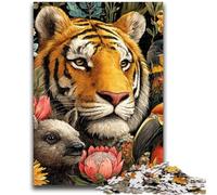 1000 Piece Jigsaw Puzzles for Teenagers Gifts Mysterious Tiger Stress Reliever Difficult Challenge Suitable for Desktop Decoration 50x75cm