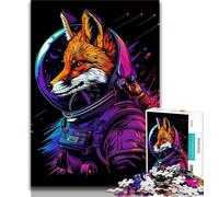 1000 Piece Jigsaw Puzzles for Teenagers Gifts Neon Astronaut Fox 1000 Pieces for Teenagers,Toys Educational Games Stress Relieving Unique Birthday And Gifts 75x50cm