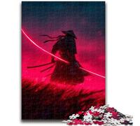 1000 Piece Jigsaw Puzzles for Teenagers Gifts Neon Samurai Warrior War, Educational Toys Is Ideal As A Gift for The Whole Family 26X38CM