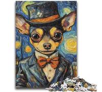 1000 Piece Jigsaw Puzzles for Teenagers Gifts Night Sky Chihuahua Adult Puzzles,Educational Games Home Decoration Suitable for Desktop Decoration (50x75cm)