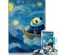 1000 Piece Jigsaw Puzzles for Teenagers Gifts Night Sky Panda Puzzles,Interesting Stress Reduction Parent-child Interaction (size 75x50cm)