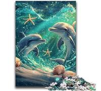 1000 Piece Jigsaw Puzzles for Teenagers Gifts Ocean Dolphin Puzzles,Educational Stress Relief Toy Great Gifts And Toys (38x26cm)
