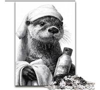 1000 Piece Jigsaw Puzzles for Teenagers Gifts Otter Taking A Bath, Brain Teaser For Wall Decoration Unique Birthday And Xmas Gifts for for Age 14 (size 50x75cm)