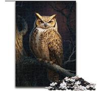 1000 Piece Jigsaw Puzzles for Teenagers Gifts Owl on The Tree, Toy Intellectual Game Enhance Love between Couples for Ages 14+ (Size 26x38cm)