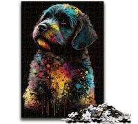 1000 Piece Jigsaw Puzzles for Teenagers Gifts Paintsplash Puppy Educational Family Game Wall Decoration Unique Birthday And Xmas Gifts 38x26cm