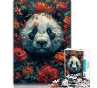 1000 Piece Jigsaw Puzzles for Teenagers Gifts Panda in Flower 1000 Piece Puzzle,Unique Birthday And Gifts for And Age 14 Years Up 38x26cm