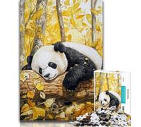 1000 Piece Jigsaw Puzzles for Teenagers Gifts Panda Sleeping in Autumn,Stress Reliever Staycation Kill Time Wishlist with Santa Claus (75x50cm)
