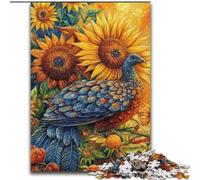 1000 Piece Jigsaw Puzzles for Teenagers Gifts Peacock And Sunflower, Educational Toys Is Ideal As A Gift for The Whole Family (Size 50x75cm)