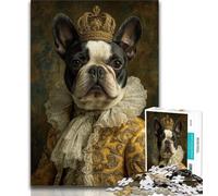 1000 Piece Jigsaw Puzzles for Teenagers Gifts Pirate Captain French Bulldog 1000 Piece Puzzle,for Educational Game Challenge Toy Deal As Gifts for The Whole Family (size 38x26cm)