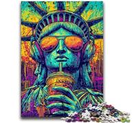 1000 Piece Jigsaw Puzzles for Teenagers Gifts Pop Art Statue of Liberty Challenging Family Activity Games DIY Toy for Home Wall Decor Gifts 26x38cm