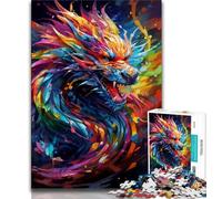 1000 Piece Jigsaw Puzzles for Teenagers Gifts Psychedelic Art Dragon 1000 Piece Puzzle,Quiz Game Wall Decoration Unique Birthday And Xmas Gifts (size 38x26cm)