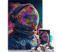 1000 Piece Jigsaw Puzzles for Teenagers Gifts Psychedelic Astronaut 1000 Piece Puzzle,Quiz Game Wall Decoration Unique Birthday And Xmas Gifts (size 75x50cm)