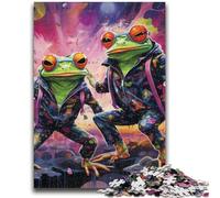 1000 Piece Jigsaw Puzzles for Teenagers Gifts Psychedelic Frog Teenager Puzzles,Educational Games Home Decoration Suitable for Desktop Decoration (26x38cm)