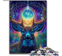 1000 Piece Jigsaw Puzzles for Teenagers Gifts Psychedelic Visionary Deer Art, Analysis And Logic with Fully Interlocking Randomly Shaped Pieces for And Age 14 Years Up (Size50x75cm)