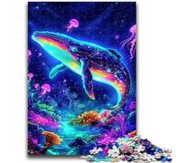 1000 Piece Jigsaw Puzzles for Teenagers Gifts Psychedelic Whale Family Fun for Is Ideal As A Gift for The Whole Family for And Age 14 Years Up 50x75cm