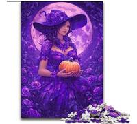 1000 Piece Jigsaw Puzzles for Teenagers Gifts Pumpkin Witch, Toy Intellectual Game Enhance Love between Couples for Ages 14+ (Size 26x38cm)