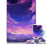 1000 Piece Jigsaw Puzzles for Teenagers Gifts Purple Space at Night Teenager Puzzles,Educational Games Home Decoration Suitable for Desktop Decoration 38x26cm