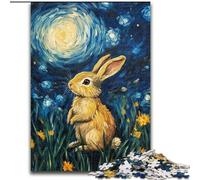 1000 Piece Jigsaw Puzzles for Teenagers Gifts Rabbit Under The Night Sky, Brain Teaser For Wall Decoration Unique Birthday And Xmas Gifts for for Age 14 (size 26x38cm)