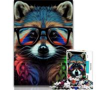 1000 Piece Jigsaw Puzzles for Teenagers Gifts Raccoon Pop Art Animal Puzzles,Interesting Stress Reduction Parent-child Interaction (size 75x50cm)