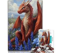 1000 Piece Jigsaw Puzzles for Teenagers Gifts Red Flying Dragon,Stress Reliever Difficult Challenge Is Ideal As Gifts for The Whole Family 38x26cm