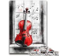1000 Piece Jigsaw Puzzles for Teenagers Gifts Red Violin Educational Family Game Wall Decoration Unique Birthday And Xmas Gifts 38x26cm