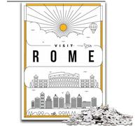 1000 Piece Jigsaw Puzzles for Teenagers Gifts Rome Italy, Family Activity Enhance Love between Couples for Age 14+ 50x75cm