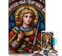 1000 Piece Jigsaw Puzzles for Teenagers Gifts Saint A Stained Glass 1000 Piece Puzzle,Unique Birthday And Gifts for And Age 14 Years Up 38x26cm