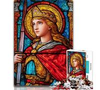 1000 Piece Jigsaw Puzzles for Teenagers Gifts Saint A Stained Glass,learning Educational for Is Ideal As A Gift for The Whole Family (38x26cm)