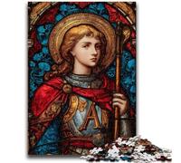 1000 Piece Jigsaw Puzzles for Teenagers Gifts Saint A Stained Glass Stress Reliever Difficult Challenge Enhance Love between Couples 26x38cm