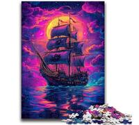 1000 Piece Jigsaw Puzzles for Teenagers Gifts Sea Pirate Ship Learning Educational Toys Family Games Gifts for Friends And Family 26x38cm