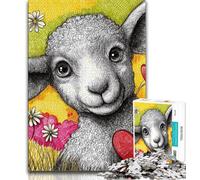 1000 Piece Jigsaw Puzzles for Teenagers Gifts Sheep on The Grassland 1000 Piece Puzzle,for Educational Game Challenge Toy Deal As Gifts for The Whole Family (size 38x26cm)