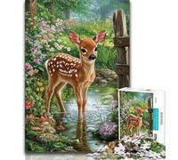 1000 Piece Jigsaw Puzzles for Teenagers Gifts Sika Deer Cub 1000 Piece Puzzle,Quiz Game Wall Decoration Unique Birthday And Xmas Gifts (size 75x50cm)