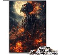 1000 Piece Jigsaw Puzzles for Teenagers Gifts Skeleton Under The Moon, Brain Teaser For Wall Decoration Unique Birthday And Xmas Gifts for for Age 14 (size 26x38cm)