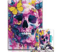 1000 Piece Jigsaw Puzzles for Teenagers Gifts Skull And Butterfly 1000 Piece Puzzle,Quiz Game Wall Decoration Unique Birthday And Xmas Gifts (size 75x50cm)