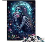 1000 Piece Jigsaw Puzzles for Teenagers Gifts Skull Girl Under The Moon, Elephant Toy Intellectual Game Birthday Present, Gifts, Wall Art for Ages 14+ (Size 50x75cm)