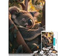 1000 Piece Jigsaw Puzzles for Teenagers Gifts Sleeping Koala,Stress Reliever Difficult Challenge Is Ideal As Gifts for The Whole Family 38x26cm