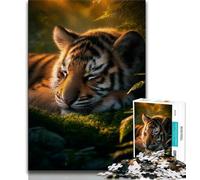 1000 Piece Jigsaw Puzzles for Teenagers Gifts Sleeping Tiger 1000 Piece Puzzle,for Educational Game Challenge Toy Deal As Gifts for The Whole Family (size 75x50cm)