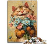 1000 Piece Jigsaw Puzzles for Teenagers Gifts Smiling Cat 1000 Pieces for Adults,Toys Educational Games Stress Relieving Unique Birthday And Gifts (26x38cm)