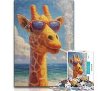 1000 Piece Jigsaw Puzzles for Teenagers Gifts Smoking Giraffe Teenager Jigsaw,Relax Games Is Ideal As A Gift for The Whole Family (size 75x50cm)