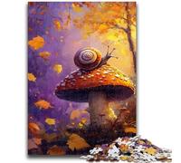 1000 Piece Jigsaw Puzzles for Teenagers Gifts Snail Mushroom 1000 Piece Puzzle,Staycation Kill Time with Fully Interlocking Randomly Shaped Pieces (38x26cm)
