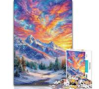1000 Piece Jigsaw Puzzles for Teenagers Gifts Snowy Mountains Puzzles,Decompressing Intellectual Educational Toy Perfect Decoration 26x38cm