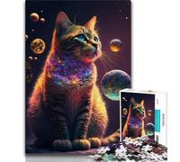 1000 Piece Jigsaw Puzzles for Teenagers Gifts Space Kitty Cat Teenager Puzzles,Educational Games Home Decoration Suitable for Desktop Decoration 75x50cm