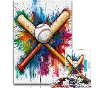 1000 Piece Jigsaw Puzzles for Teenagers Gifts Sports Baseball Puzzles,Decompressing Intellectual Educational Toy Perfect Decoration 26x38cm