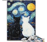 1000 Piece Jigsaw Puzzles for Teenagers Gifts Starry Sky Black And White Cat, Elephant Toy Intellectual Game Birthday Present, Gifts, Wall Art for Ages 14+ (Size 50x75cm)