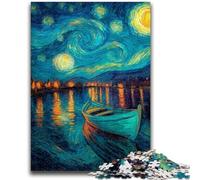 1000 Piece Jigsaw Puzzles for Teenagers Gifts Starry Sky Boat Learning Educational Toys Fun at Home Activities, Birthday Present,Travel Gifts 26x38cm