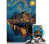 1000 Piece Jigsaw Puzzles for Teenagers Gifts starry sky's Night Sky City 1000 Piece Puzzle,Unique Birthday And Gifts for And Age 14 Years Up 38x26cm